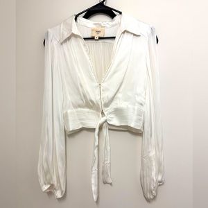 Medium White Silk Blouse